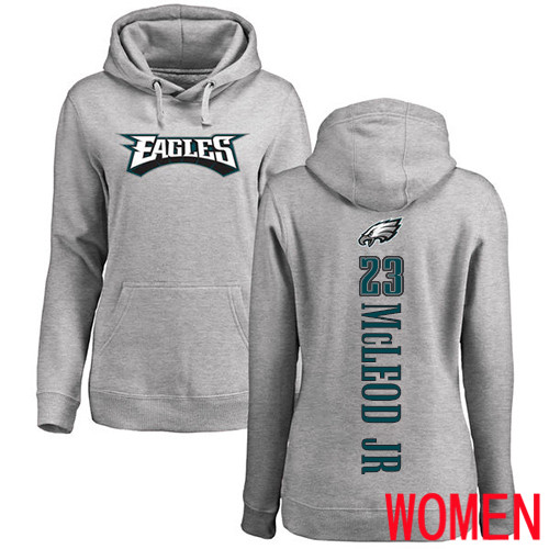 Women Philadelphia Eagles #23 Rodney McLeod Ash Backer NFL Pullover Hoodie Sweatshirts->women nfl jersey->Women Jersey